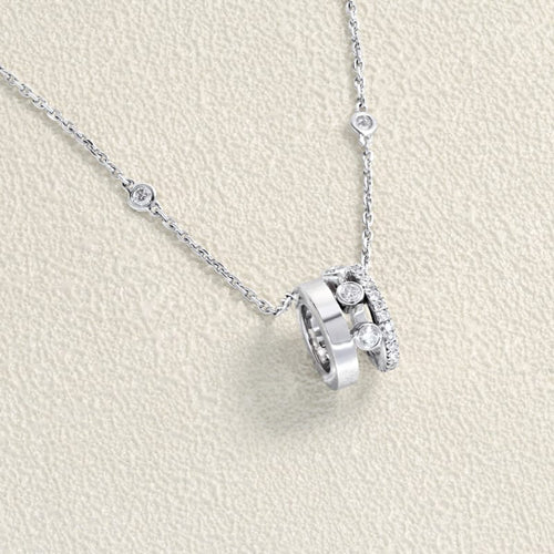 Collier Messika Move Romane - Collier en or blanc et diamant 0,32 ct 58 Facettes OC-63500304