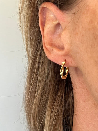Boucles d'oreilles Boucles d'oreilles créoles torsadées en or jaune 18 carats 58 Facettes 48