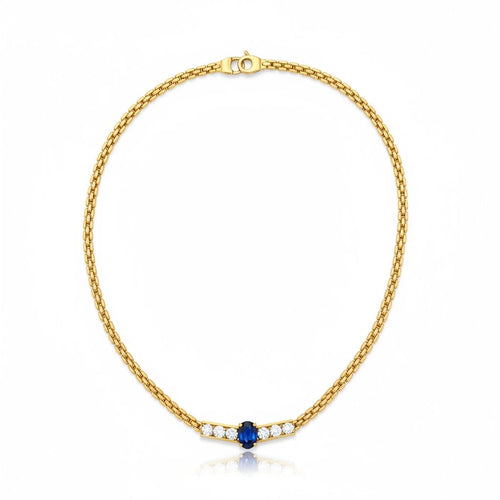 Collier Collier vintage en or jaune 18 carats, saphir et diamants 58 Facettes 1.0001421/2