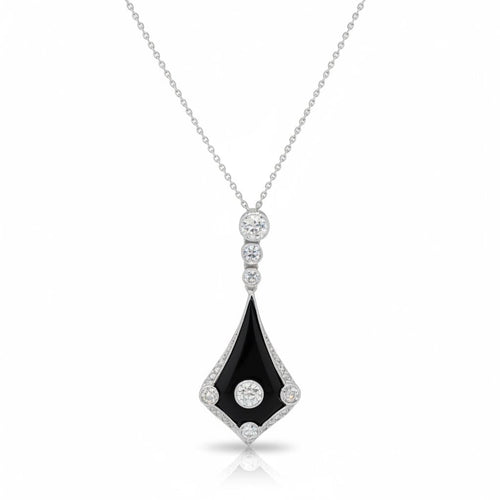 Collier Art déco - Collier pendentif en or blanc 18 carats et platine, diamants 58 Facettes 1.0001446/1