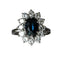 Bague 56.5 Bague marguerite saphir et diamants en or blanc 58 Facettes 611