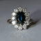 Bague 56.5 Bague marguerite saphir et diamants en or blanc 58 Facettes 611