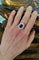 Bague 56.5 Bague marguerite saphir et diamants en or blanc 58 Facettes 611