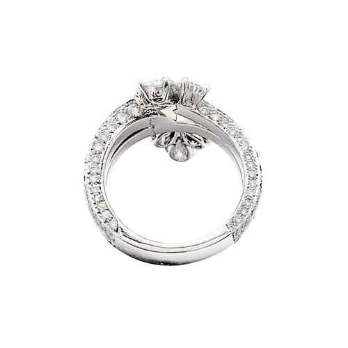 Bague 54 Bague Cartier, platine, diamants. 58 Facettes 35522