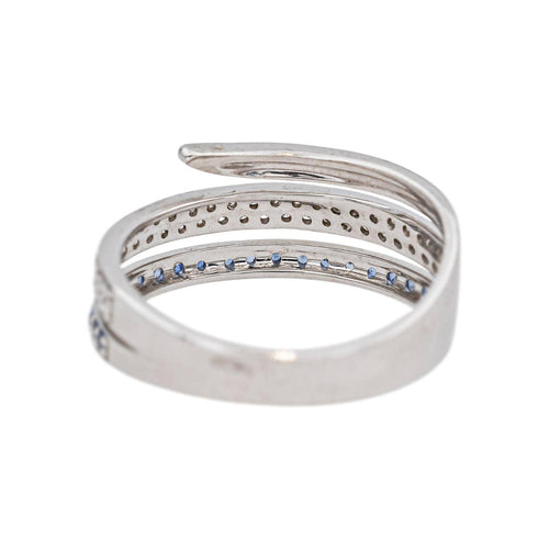 Bague 51 Bague  Bandeau  Or blanc Diamant, Saphir 58 Facettes 4870287CN