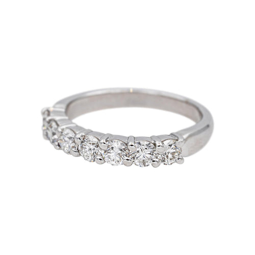 Bague 54 Bague Demi-alliance Or blanc Diamant 58 Facettes 5216265CN