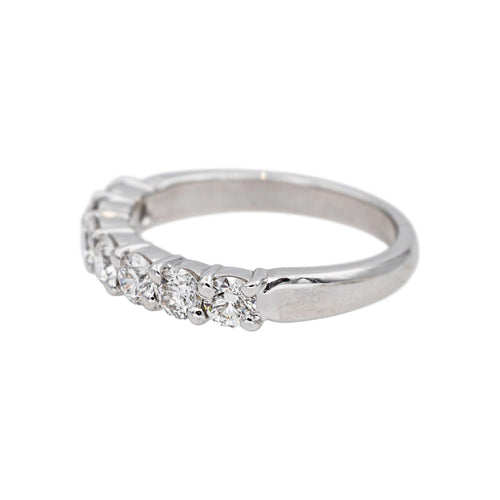 Bague 54 Bague Demi-alliance Or blanc Diamant 58 Facettes 5216265CN