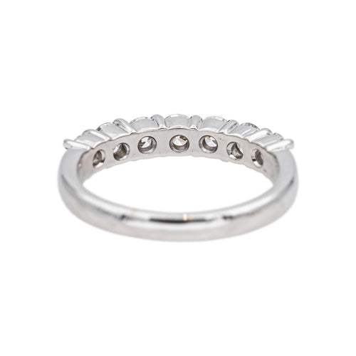Bague 54 Bague Demi-alliance Or blanc Diamant 58 Facettes 5216265CN