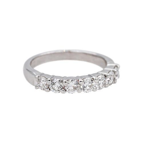 Bague 54 Bague Demi-alliance Or blanc Diamant 58 Facettes 5216265CN