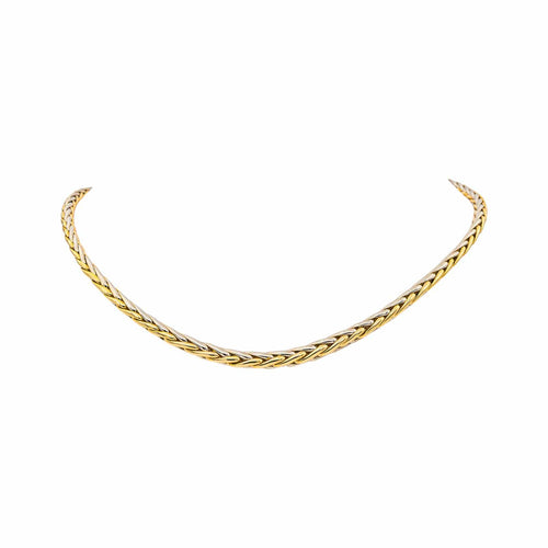 Collier Caplain saint André Collier Maille palmier  Or jaune, Or blanc 58 Facettes 5359804CN