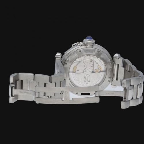 Montre Cartier Pasha - Montre automatique GMT réserve de marche en acier 38 mm 58 Facettes MT46243