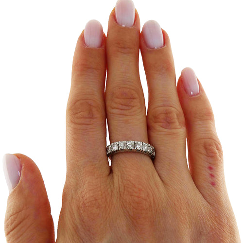 Bague 59 Bague eternity vintage - Diamants en or blanc 18 kt 3,06 ct 58 Facettes G3926