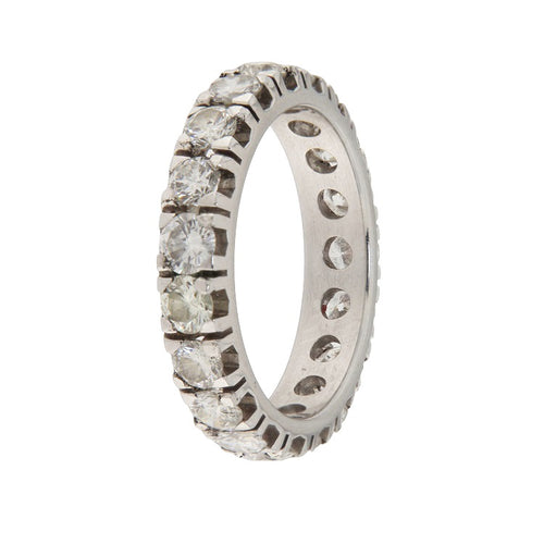 Bague 59 Bague eternity vintage - Diamants en or blanc 18 kt 3,06 ct 58 Facettes G3926