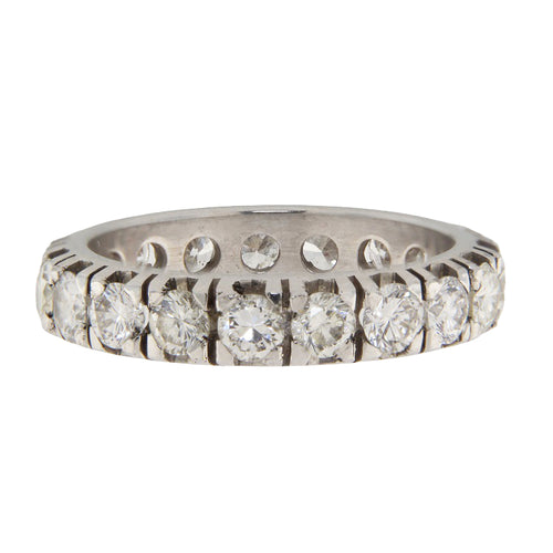 Bague 59 Bague eternity vintage - Diamants en or blanc 18 kt 3,06 ct 58 Facettes G3926
