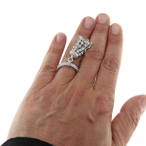 Pendentif Bague - Pendentif en or blanc 18 ct et diamants 58 Facettes G3925
