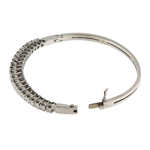 Bracelet Bracciale rigide - Bracelet en or blanc 18 ct avec diamants 2,79 ct 58 Facettes G3922
