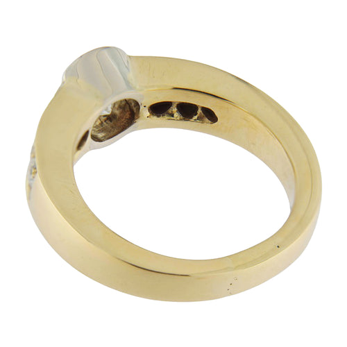 Bague 56 Bague vintage - Diamants en or jaune et blanc 18 ct 58 Facettes G3920