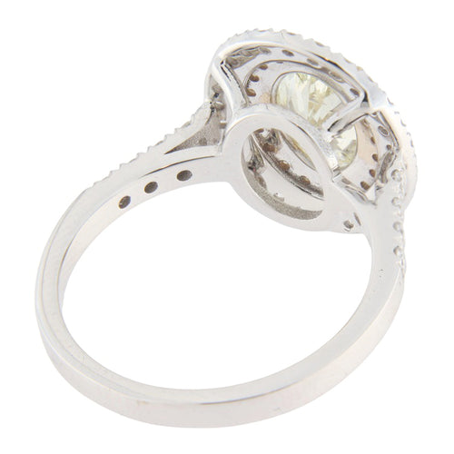 Bague 55 Guidetti - Bague en or blanc avec diamant ovale 1,51 ct et diamants 58 Facettes G3918