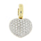 Pendentif Pendentif cœur vintage en or jaune et blanc 18 ct pavé de diamants 58 Facettes G3912