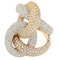 Bague 54 Bague à nœuds en or rose et or blanc 18 ct pavée de diamants 58 Facettes G3909