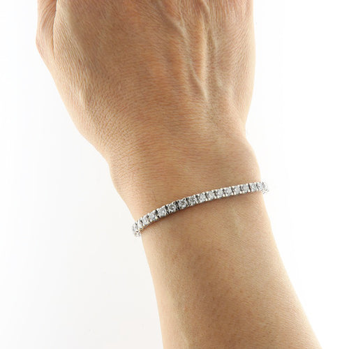 Bracelet Bracelet tennis - Bracelet en or blanc 18 ct et diamants 4,30 ct 58 Facettes G3905