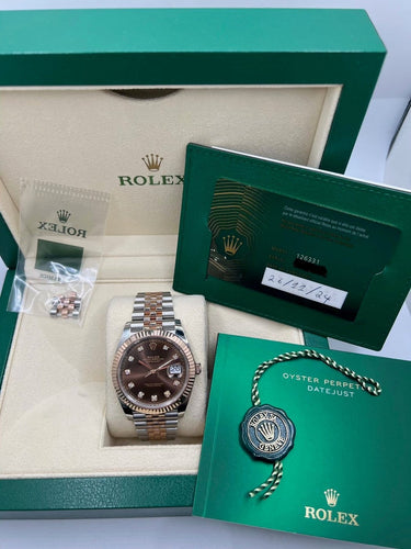 Montre Rolex Datejust 41 - Montre en or rose et acier avec diamants 58 Facettes 1865