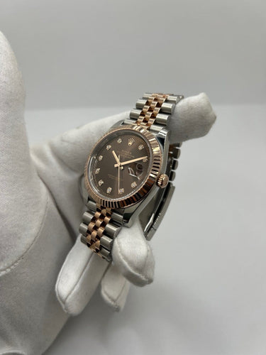 Montre Rolex Datejust 41 - Montre en or rose et acier avec diamants 58 Facettes 1865