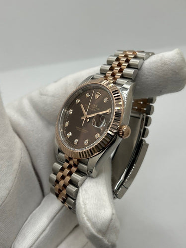 Montre Rolex Datejust 41 - Montre en or rose et acier avec diamants 58 Facettes 1865