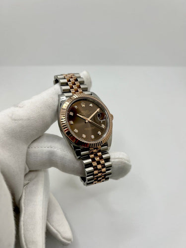 Montre Rolex Datejust 41 - Montre en or rose et acier avec diamants 58 Facettes 1865