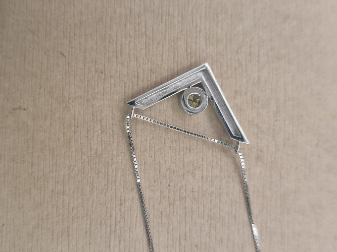 Pendentif Pendentif en or blanc 18 ct avec diamant jaune fantaisie 58 Facettes CV-042