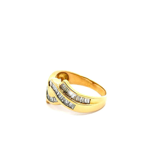 Bague 56 Eternal Waves - Bague en or blanc 750 et diamants taille baguette 58 Facettes 50453
