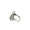 Bague 56 Bague Art déco géométrique en or blanc 18k, émeraudes colombiennes et diamants 58 Facettes 50455