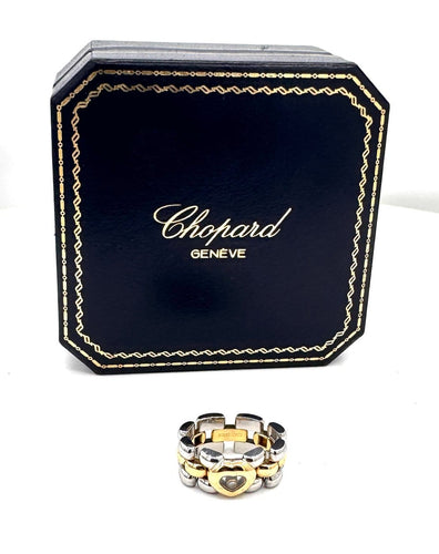 Bague 56 Chopard Happy Diamond L.U.C - Bague articulée en or 18 carats 58 Facettes 260047