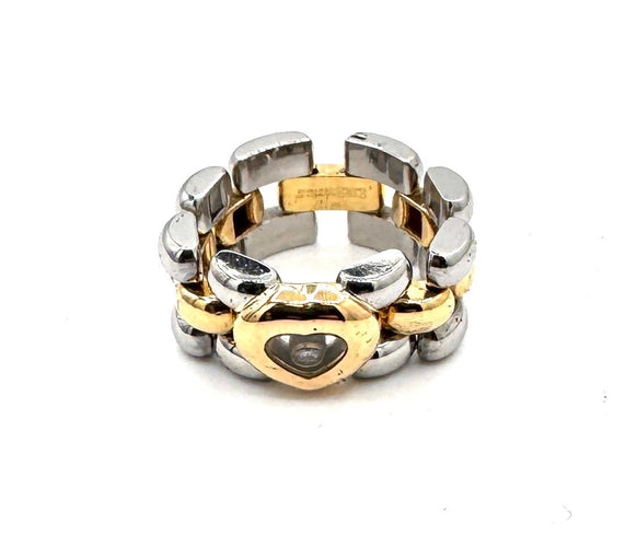 Bague 56 Chopard Happy Diamond L.U.C - Bague articulée en or 18 carats 58 Facettes 260047