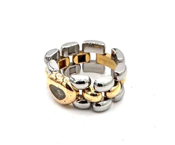 Bague 56 Chopard Happy Diamond L.U.C - Bague articulée en or 18 carats 58 Facettes 260047
