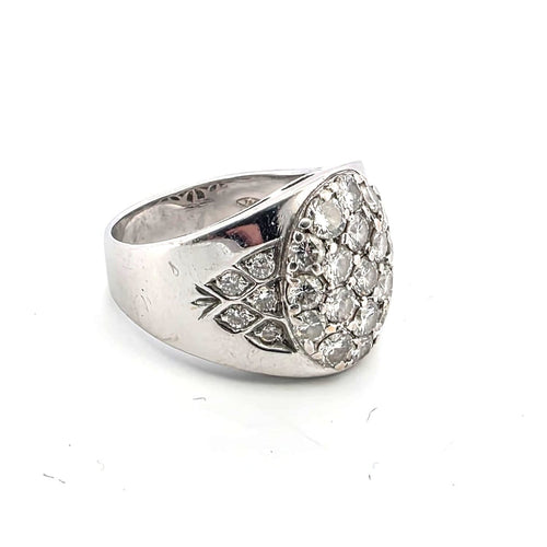 Bague 57 Bague en or blanc 18 ct avec diamants 58 Facettes 155/B OC