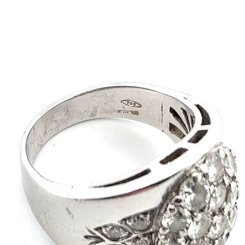 Bague 57 Bague en or blanc 18 ct avec diamants 58 Facettes 155/B OC