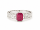 Bague 53 Bague en or blanc, rubis 1,30 ct et diamants 0,74 ct 58 Facettes 33747