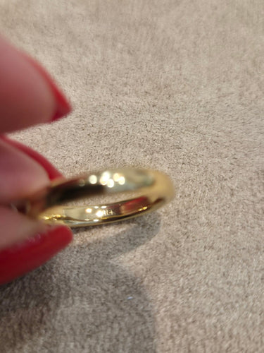 Bague 50 Alliance - Bague demi-jonc bombée en or jaune 18k 58 Facettes STBO95