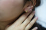 Boucles d'oreilles Puces d’oreilles gouttes godronnées en or jaune 18 carats et diamants 58 Facettes Puces d'oreilles 149/7