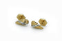 Boucles d'oreilles Puces d’oreilles gouttes godronnées en or jaune 18 carats et diamants 58 Facettes Puces d'oreilles 149/7