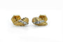 Boucles d'oreilles Puces d’oreilles gouttes godronnées en or jaune 18 carats et diamants 58 Facettes Puces d'oreilles 149/7