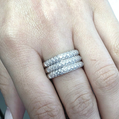 Bague 55 Bague fascione en or blanc et jaune avec diamants 58 Facettes 1405 E OC