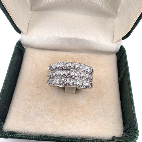 Bague 55 Bague fascione en or blanc et jaune avec diamants 58 Facettes 1405 E OC