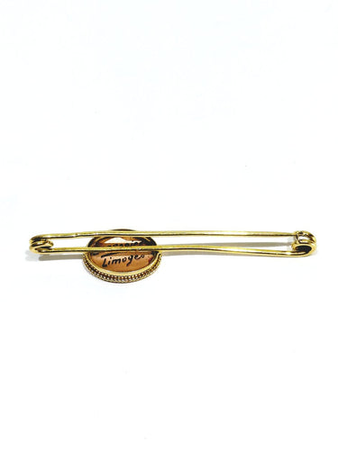 Broche Bonnadier Limoges - Épingle en or jaune 18 carats et émail 58 Facettes ID: 1750671