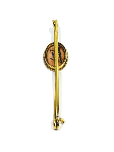 Broche Bonnadier Limoges - Épingle en or jaune 18 carats et émail 58 Facettes ID: 1750671