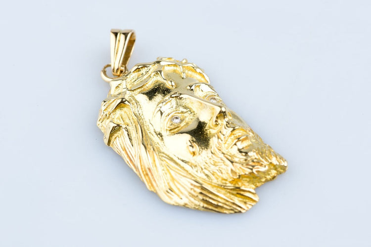 Pendentif Pendentif tête de Christ en or jaune 18 carats et diamants 58 Facettes PD112816-107