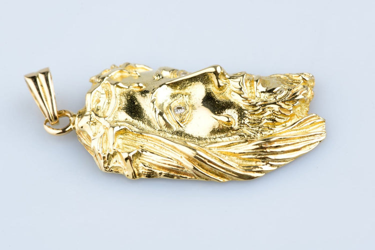 Pendentif Pendentif tête de Christ en or jaune 18 carats et diamants 58 Facettes PD112816-107