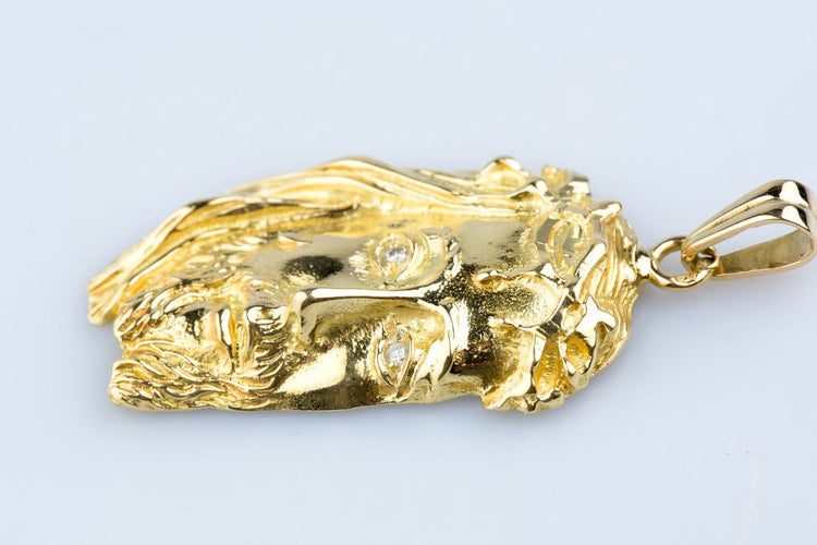 Pendentif Pendentif tête de Christ en or jaune 18 carats et diamants 58 Facettes PD112816-107