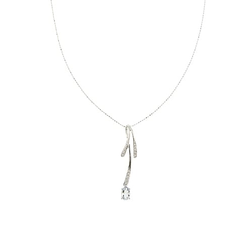 Collier Collier - Pendentif en or blanc 18 ct avec topaze et diamants 58 Facettes 41468